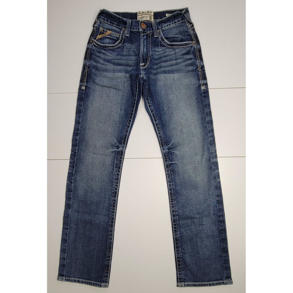 Ariat M5 Straight Leg Work Blue Jeans Western Streetwear Men's Size 38/34